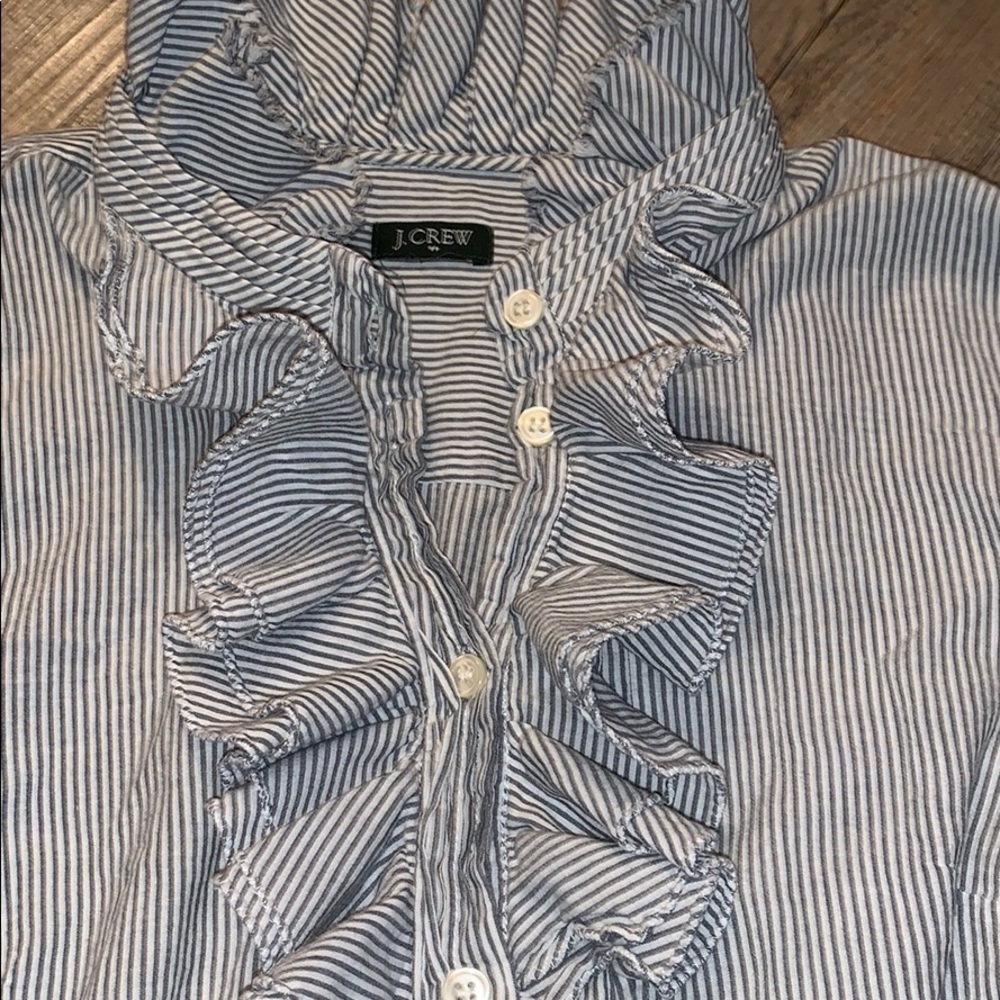 J. Crew Francis ruffle tuxedo button up